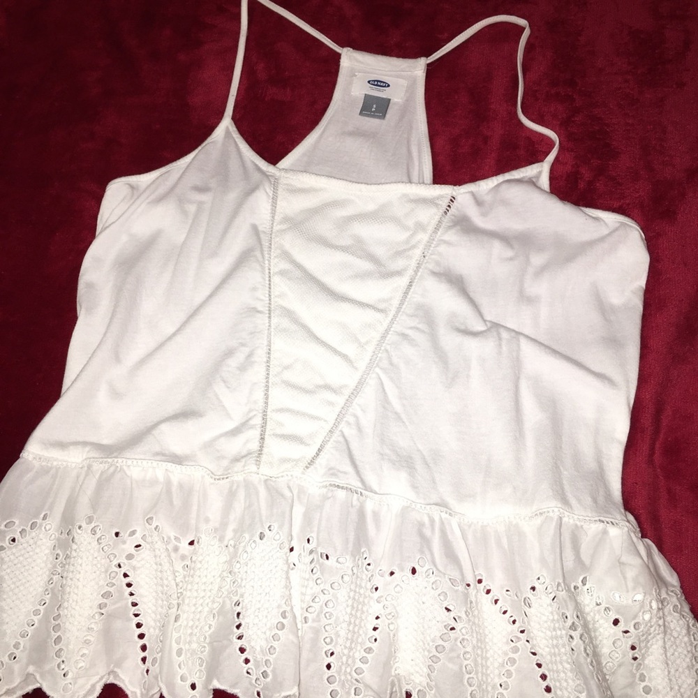 White swim pullover or regular tank